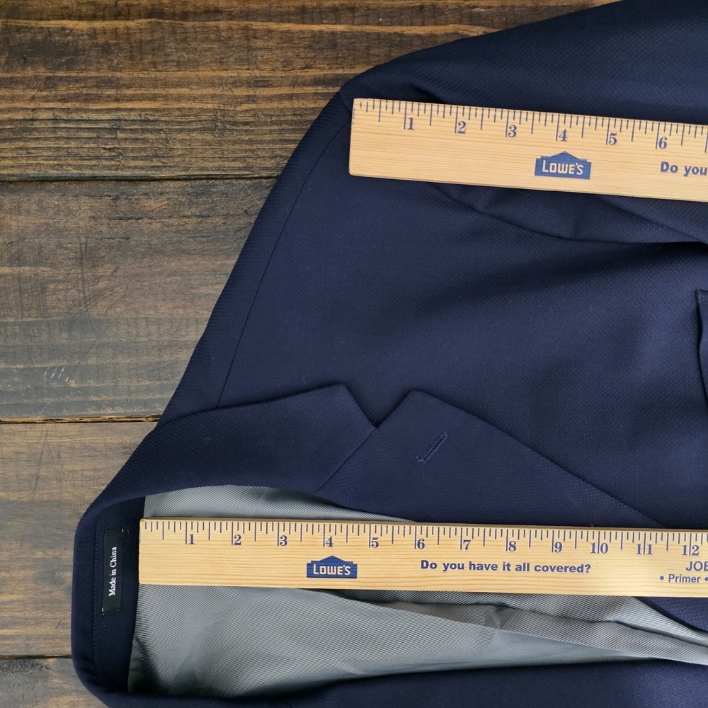 Pronto Uomo Men's Sport Coat Blazer Two Button Navy Blue Wool Poly Spandex 52R - Picture 4 of 13